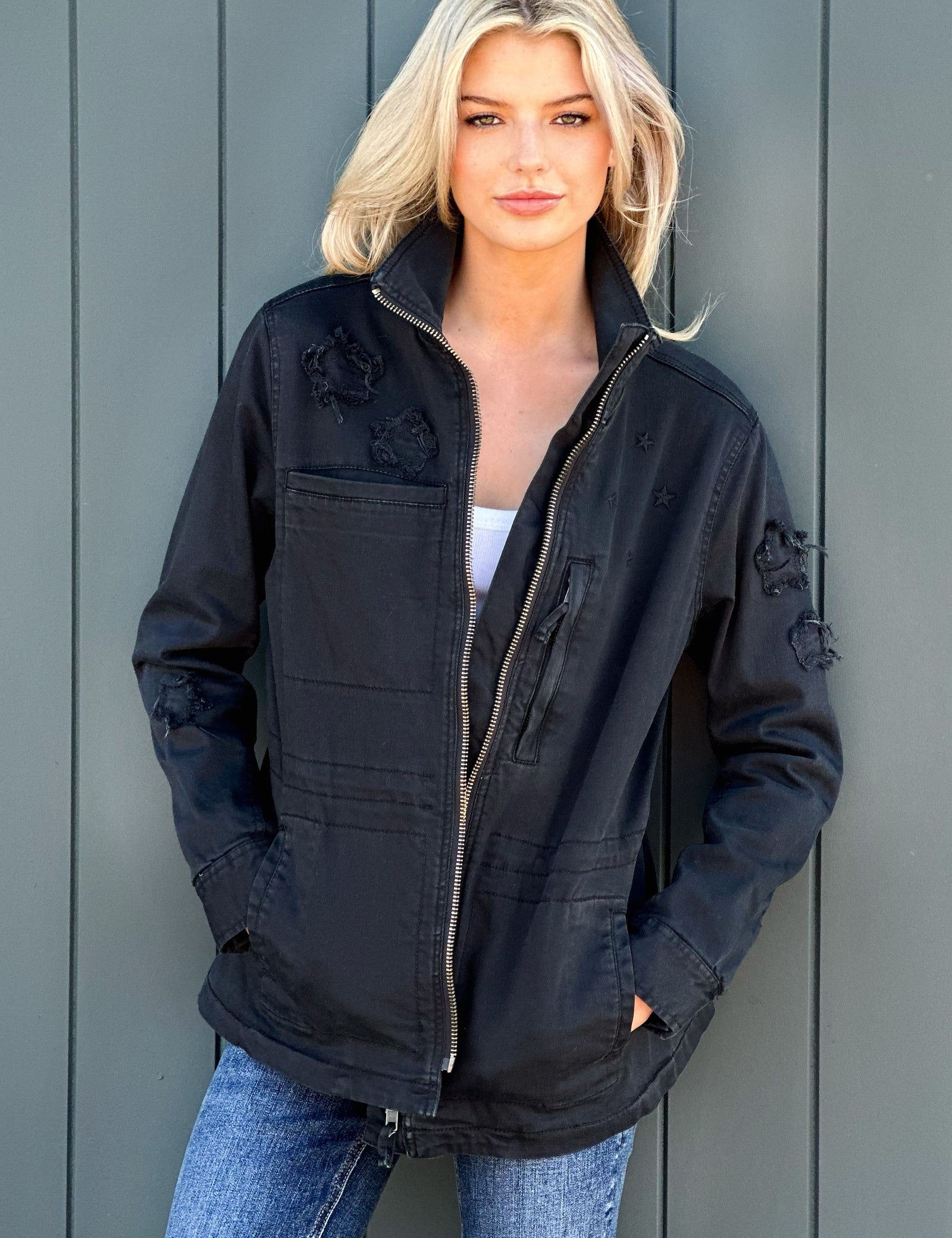 Women's Awesome Butterfly Zip Jacket - Black - Billy T – billytshop