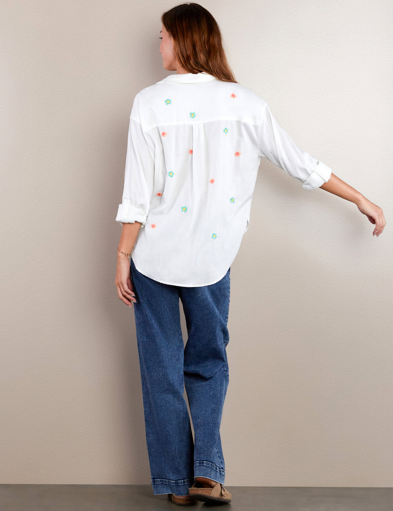 Color Daisy's Embroidered Shirt