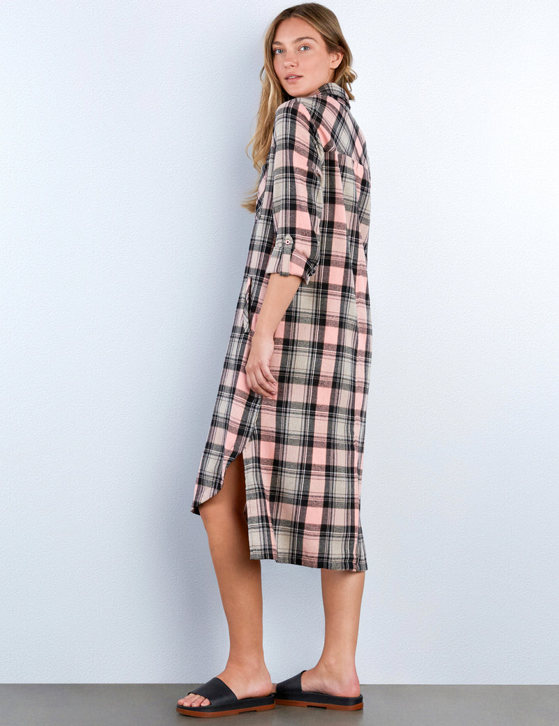 Always Fun Plaid Shirtdress