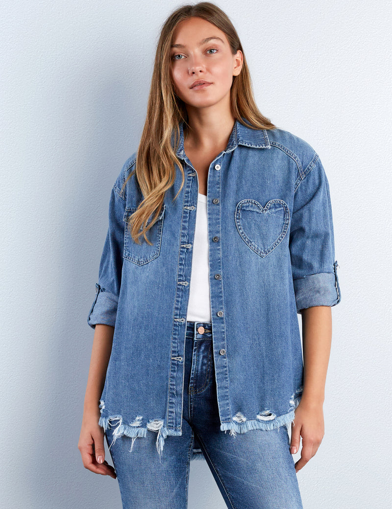 Heart Pocket Denim Shirt