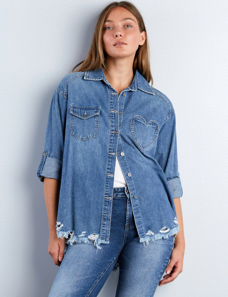 Heart Pocket Denim Shirt