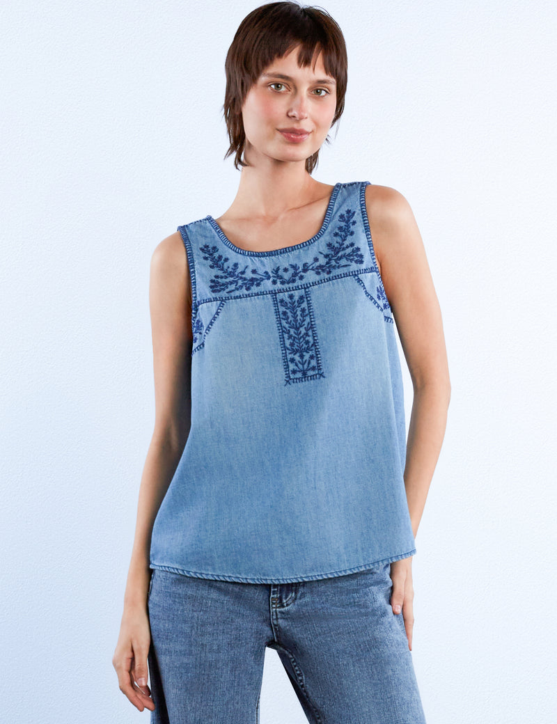 Floral Embroidery Tank Top