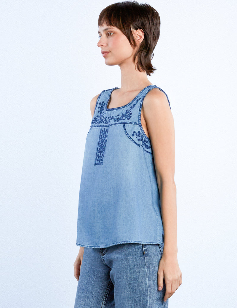 Floral Embroidery Tank Top