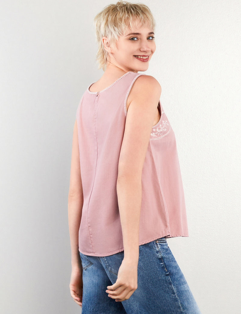 Floral Embroidery Tank Top