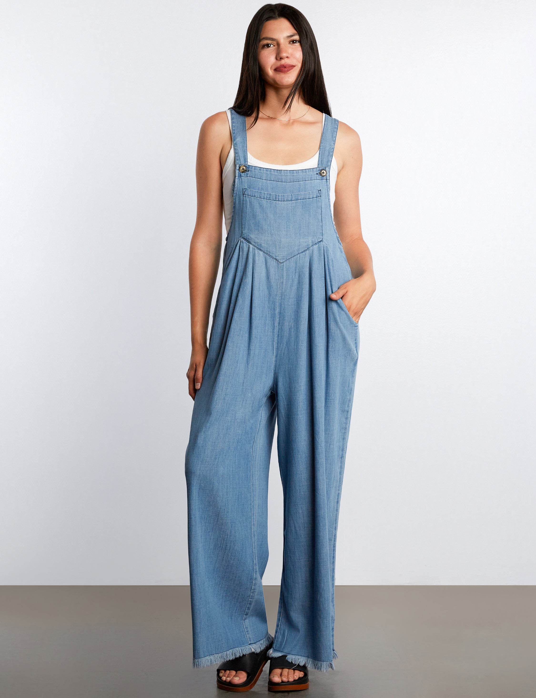 Women’s Claire Fringe Hem Overalls – Billy T – billytshop