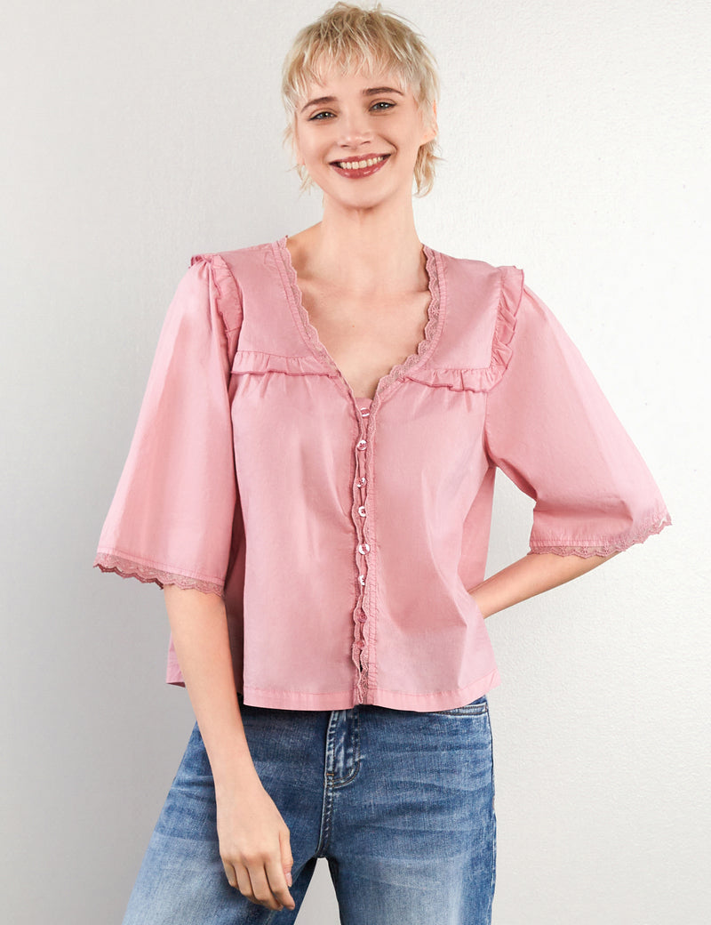 Women's Fashion Pink Breeze Happy Allie Top