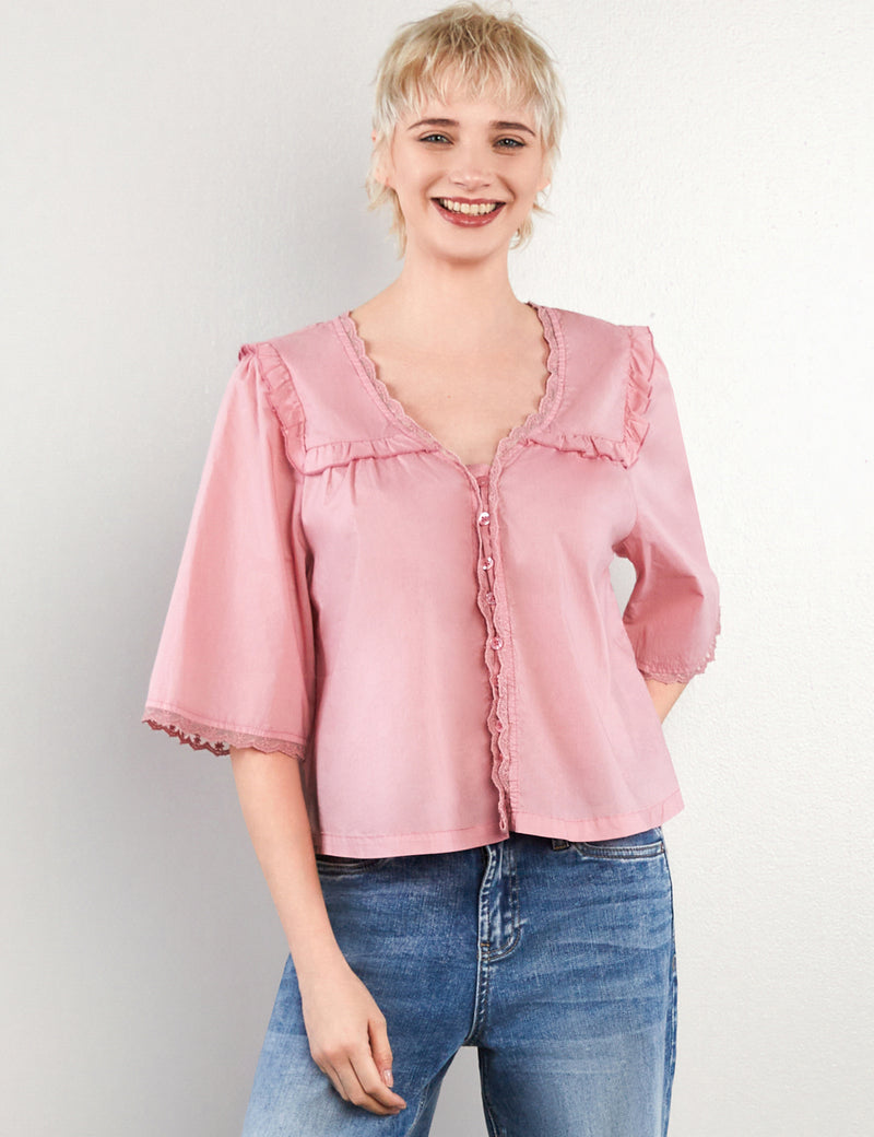 Women's Fashion Pink Breeze Happy Allie Top