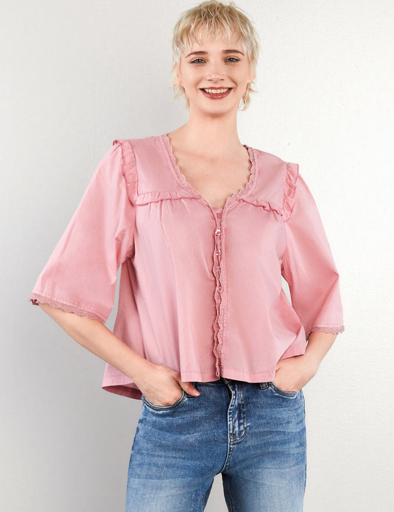 Women's Fashion Pink Breeze Happy Allie Top