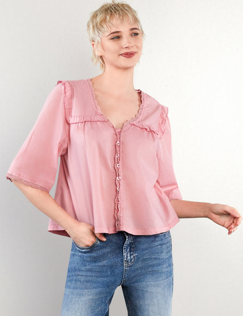Women's Fashion Pink Breeze Happy Allie Top