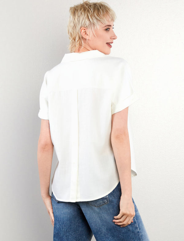 Women's Fashion Coconut Milk Top Notch Shirt