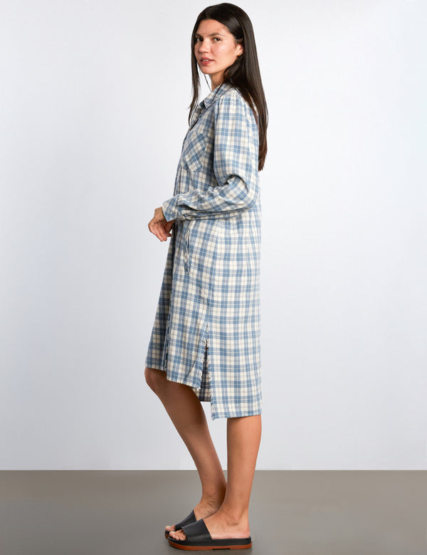 Blue Plaid Shirtdress