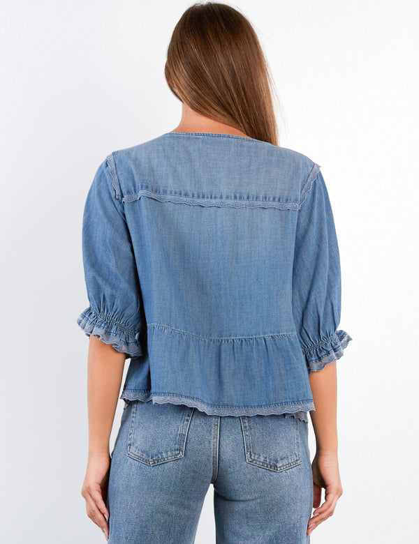 Women's Fashion Denim Enjoy The Moment Top