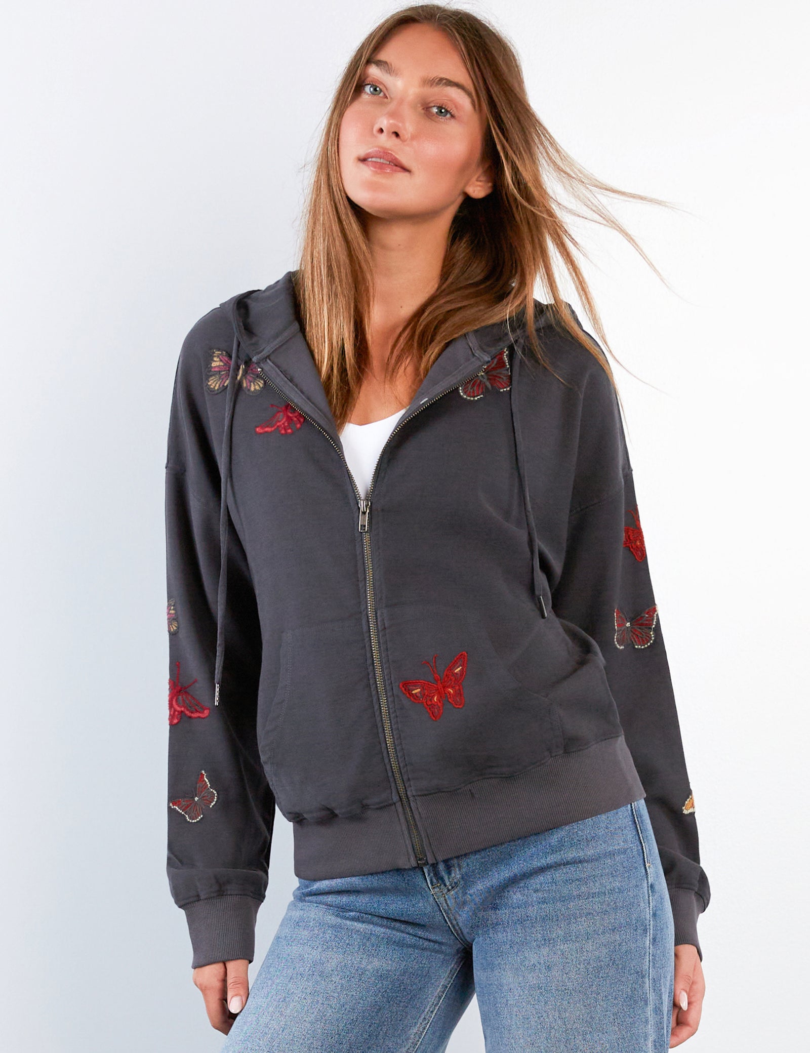 Women's Butterfly Embroidered Hoodie – Billy T – billytshop
