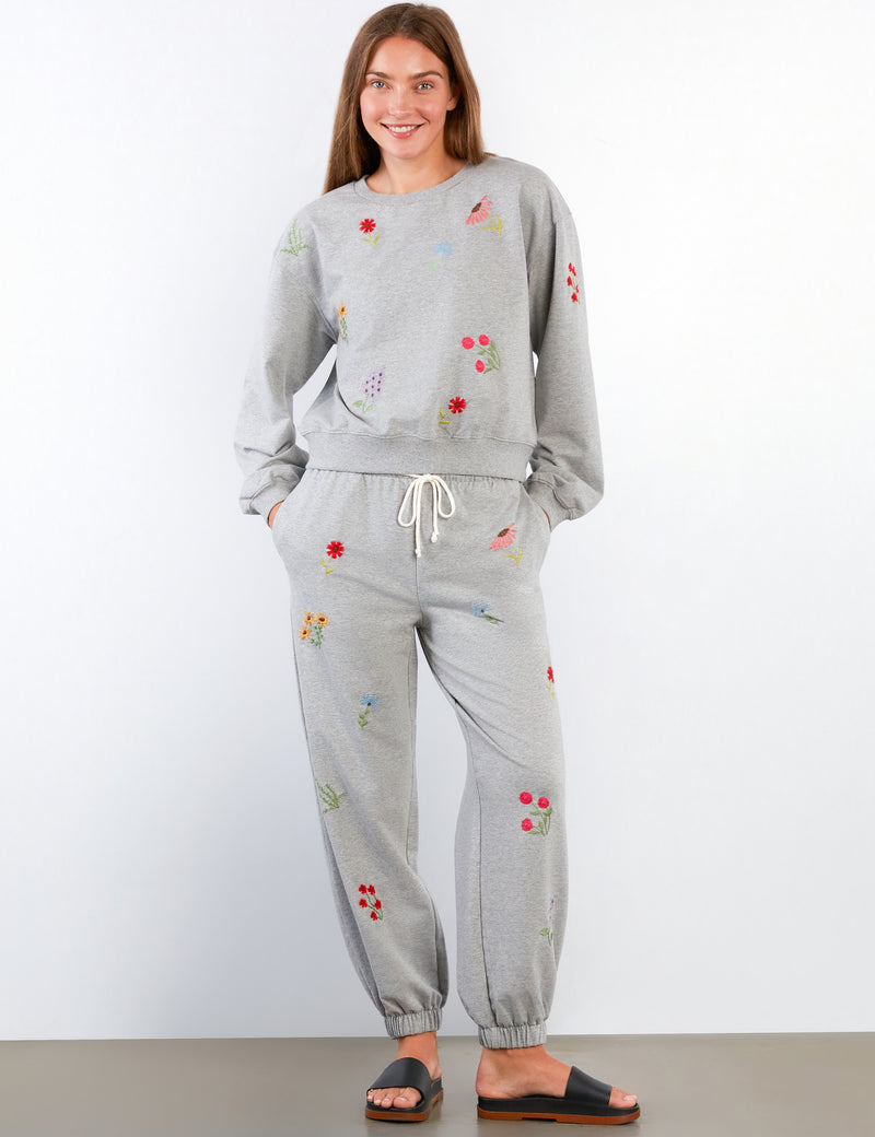 Women's Flower Burst Embroidered Sweatshirt - Billy T – billytshop