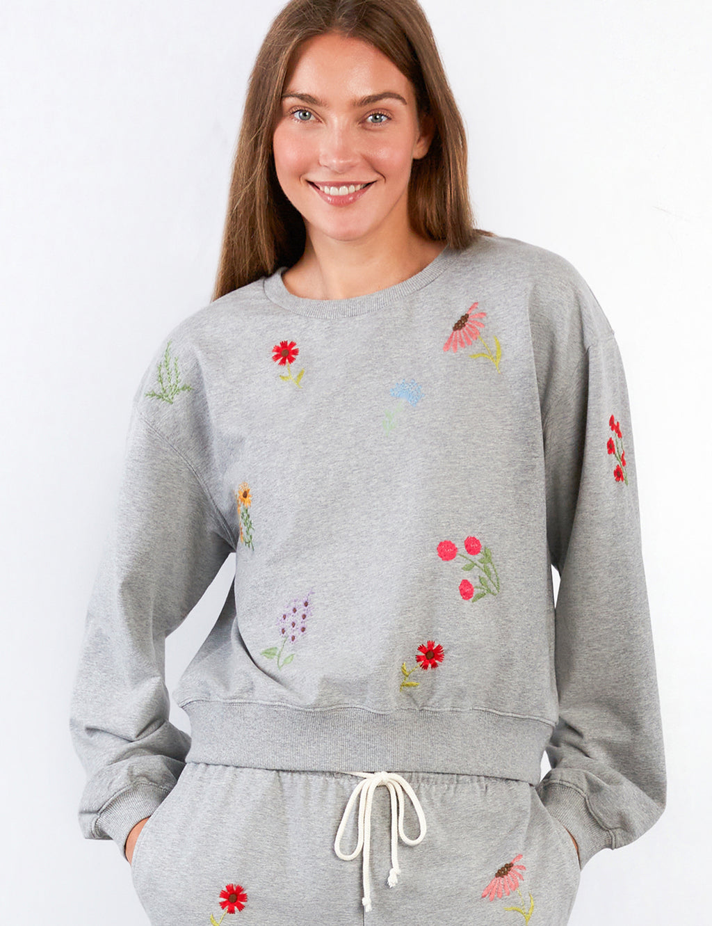 Women's Flower Burst Embroidered Sweatshirt - Billy T – billytshop