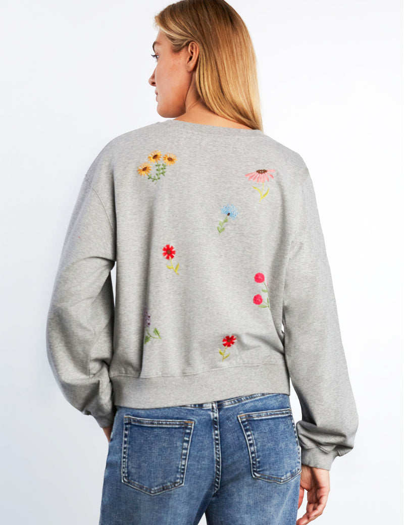 Women's Flower Burst Embroidered Sweatshirt - Billy T – billytshop