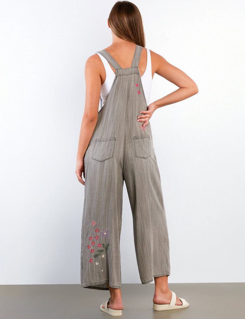 Women's Fashion Perfect Grey In Full Bloom Overalls