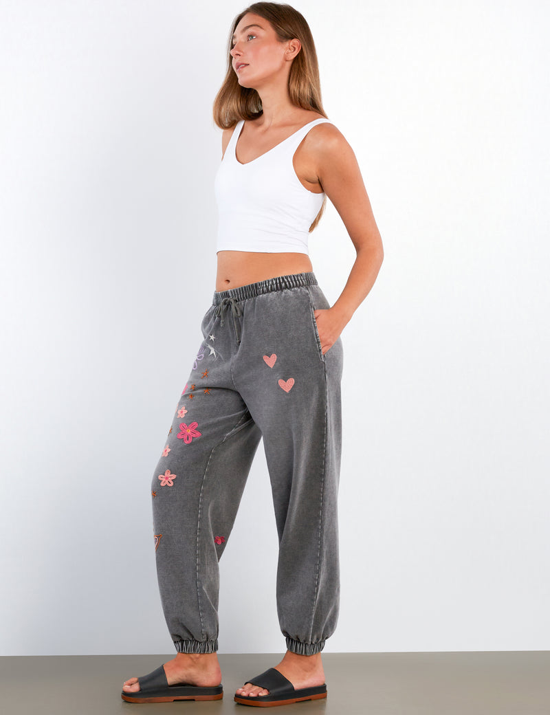 Women's Fashion Ideal Grey In Full Bloom Jogger