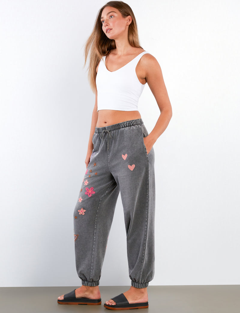 Women's Fashion Ideal Grey In Full Bloom Jogger