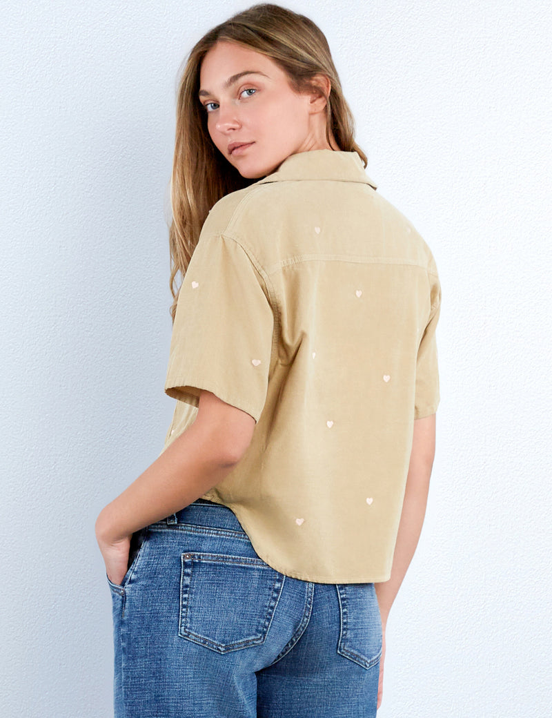 Love It Embroidered Corduroy Shirt