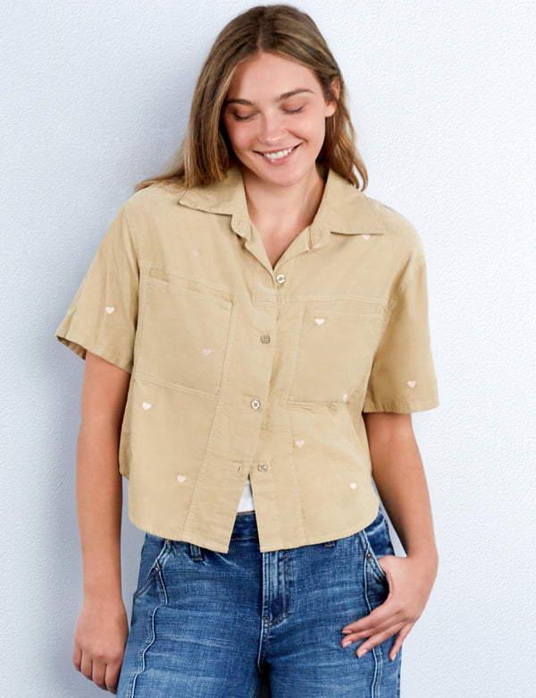 Love It Embroidered Corduroy Shirt