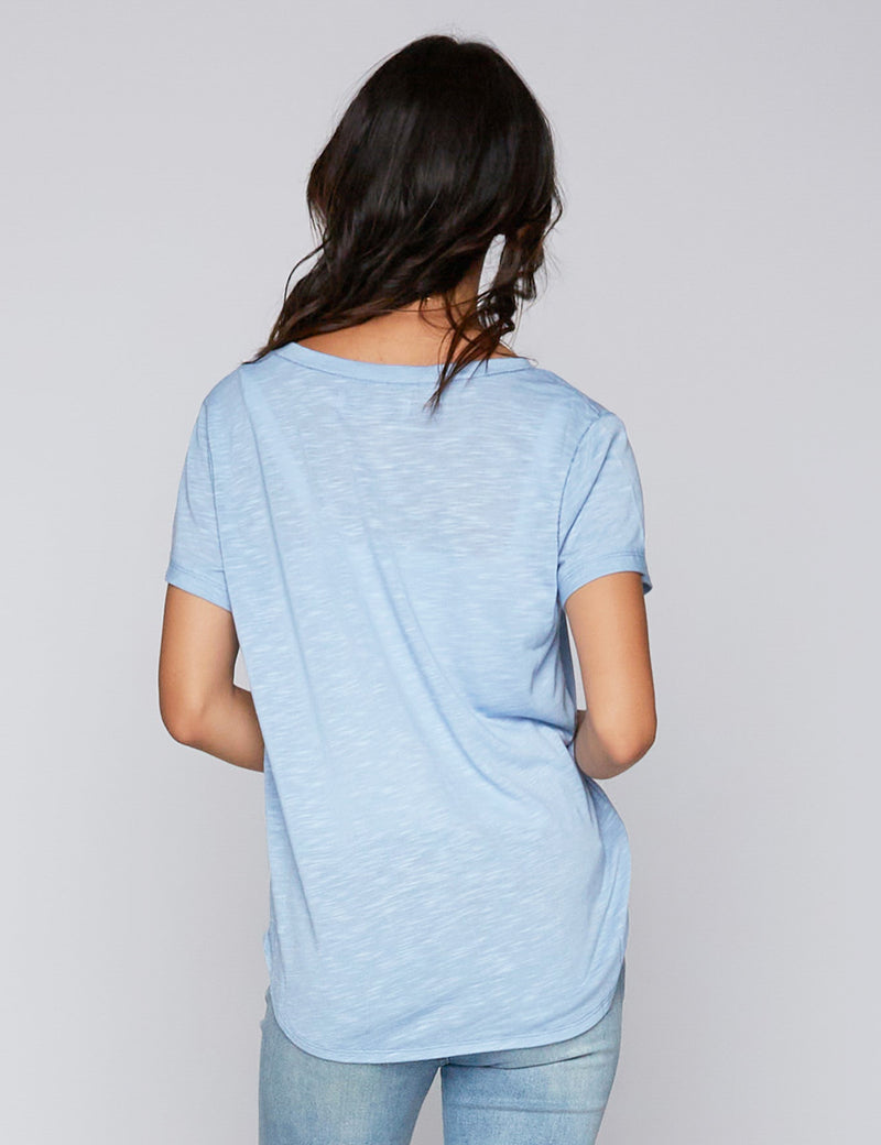 High-End Women's Fashion Brand Slub V-Neck Tee