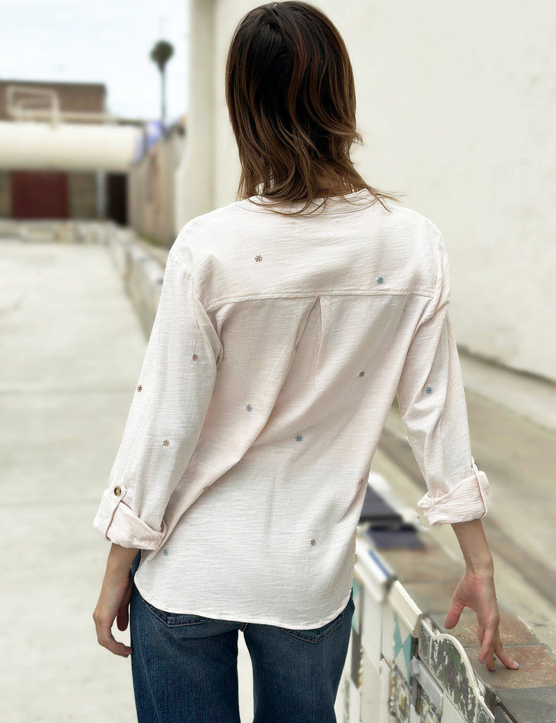 Bliss Henley Soft Pink Back View