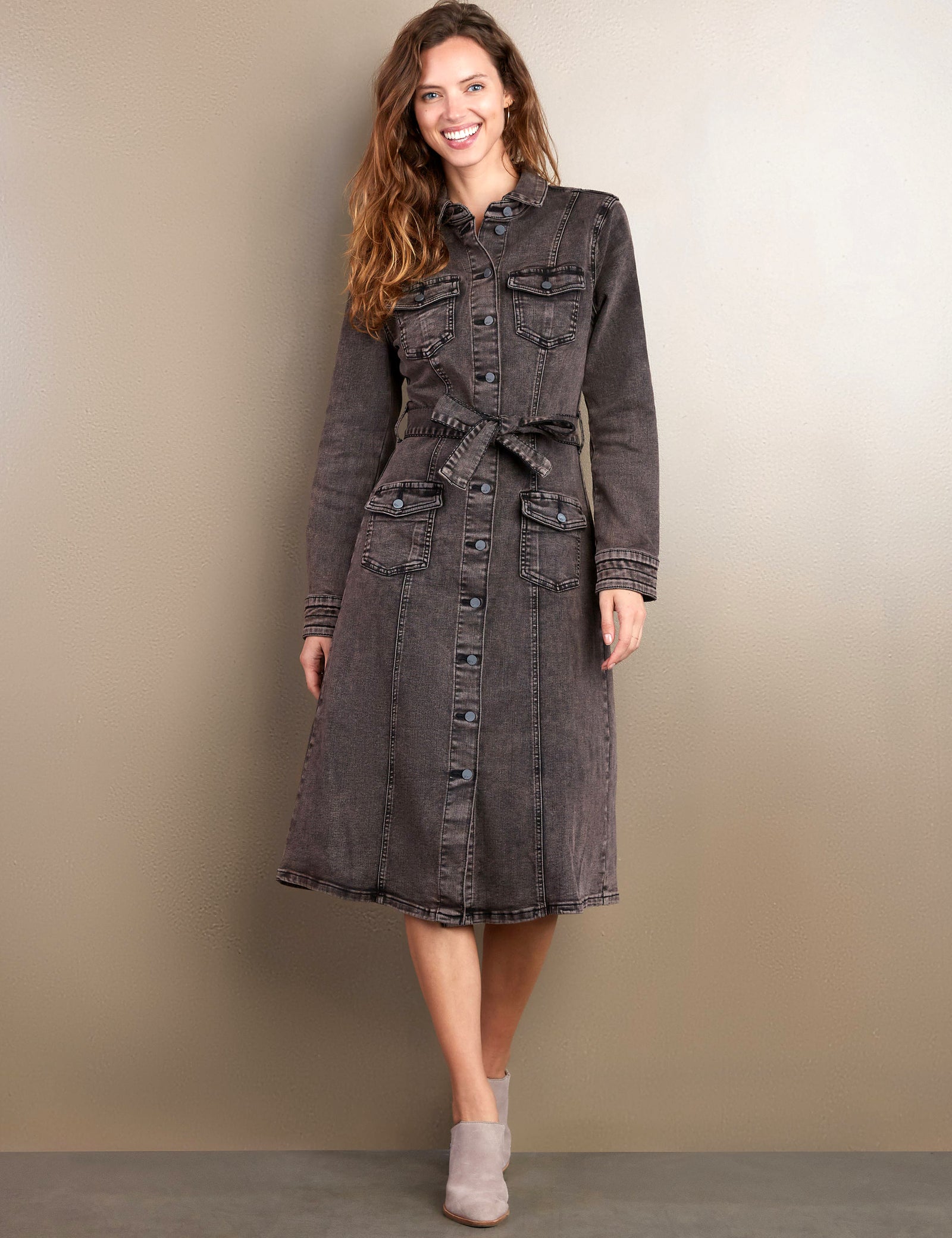 knee length dresses for ladies Urban Alpha Cargo Dress, Black – Alembika U.S main image 1