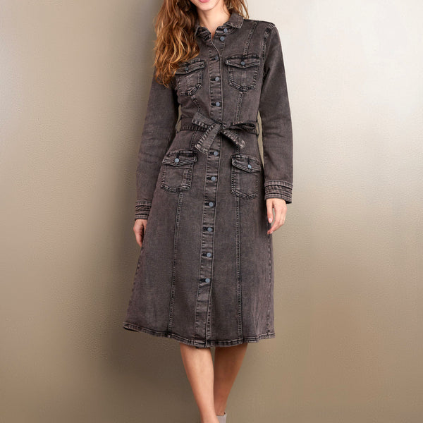 billy t denim dress Denim Embroidered Shirtdress/Duster by Billy T xlarge
