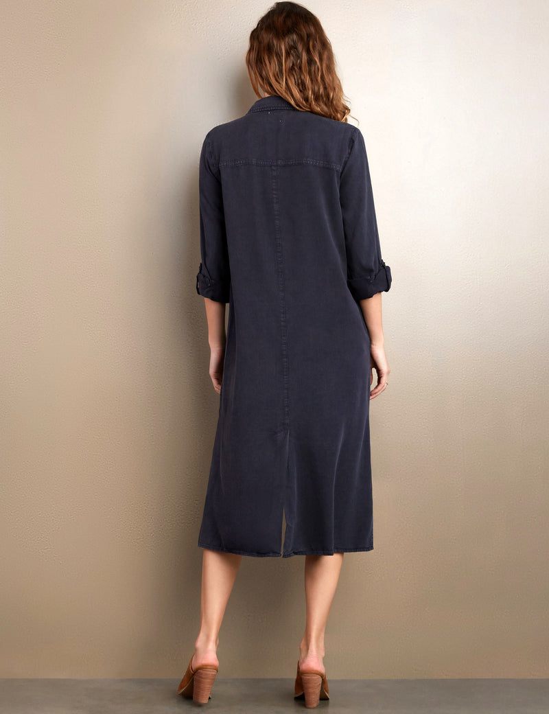 Women's Fashion Brand Classic Black Shirtdress