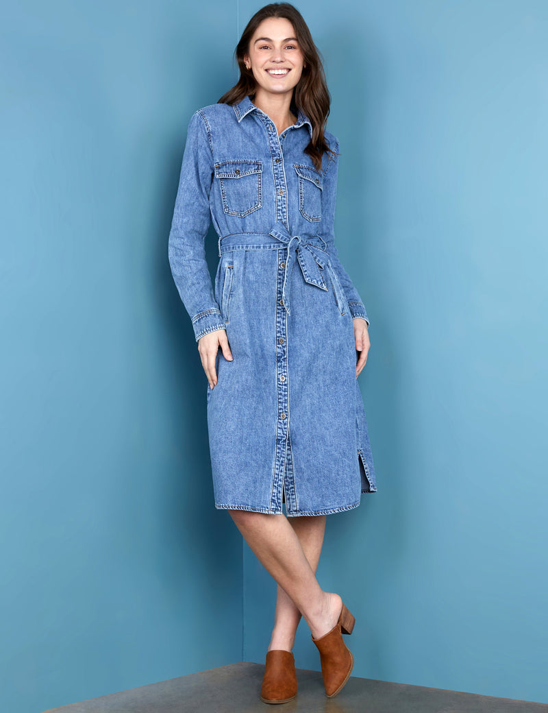 Women's Designer Self Tie Shirtdress