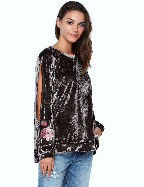 Cut It Out Velvet Top