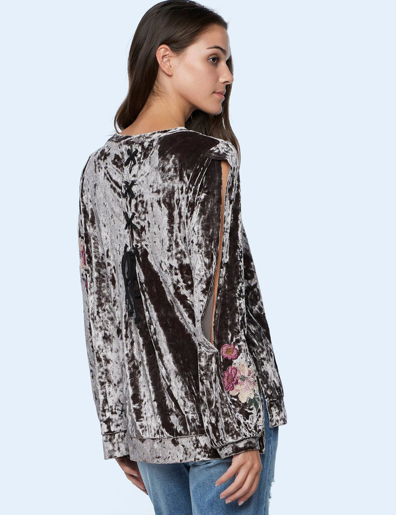Cut It Out Velvet Top