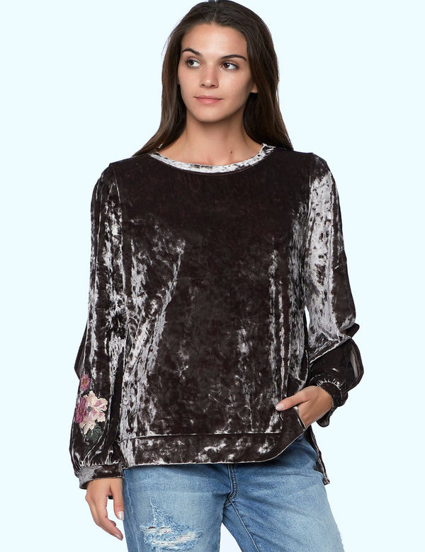 Cut It Out Velvet Top