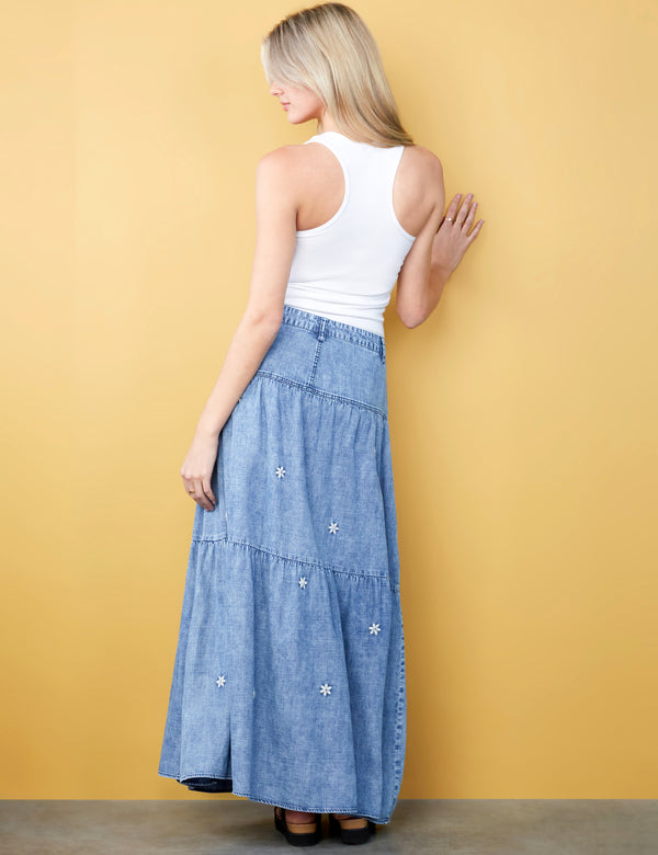 Denim Flower Skirt