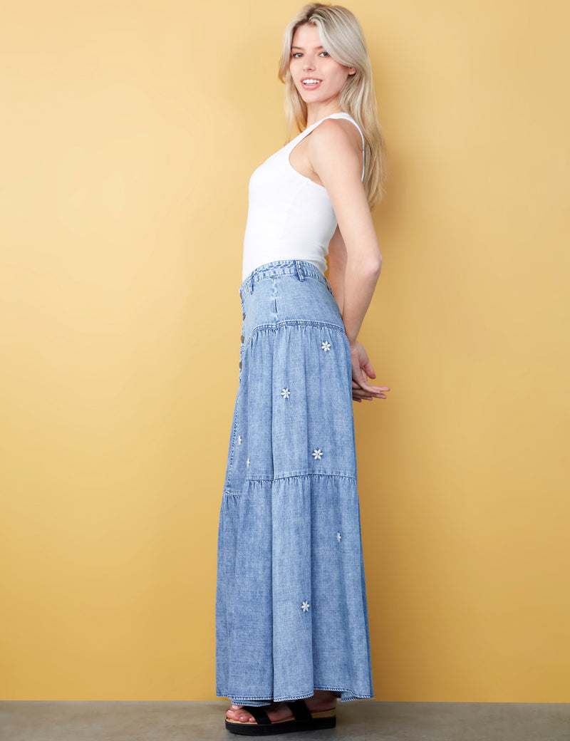 Denim Flower Skirt