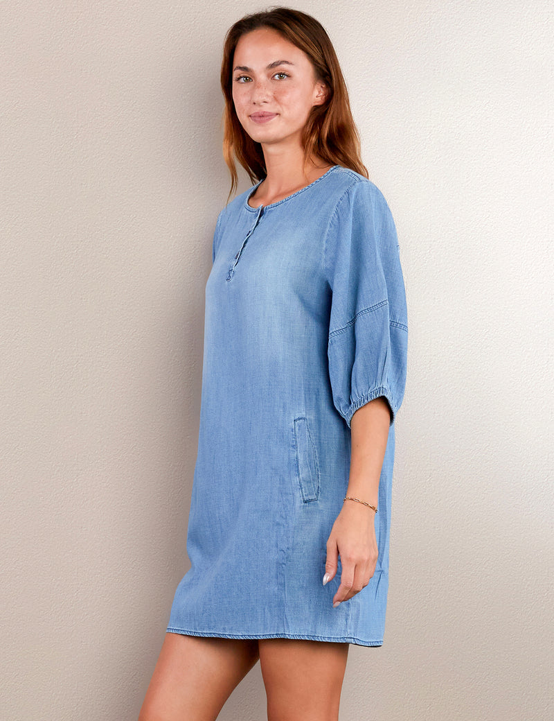 Puff Henley Dress