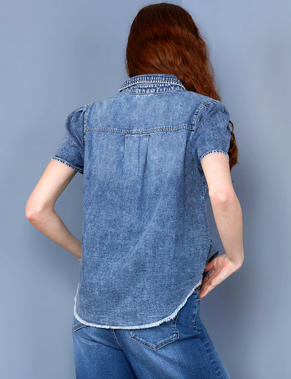 Denim Short Sleeve Top