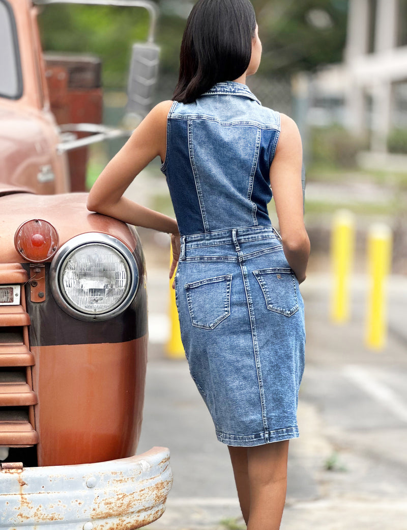 Women's Zip-Up Pocket Denim Mini Dress Billy T billytshop Women's Zip-Up Pocket Denim Mini Dress Billy T billytshop