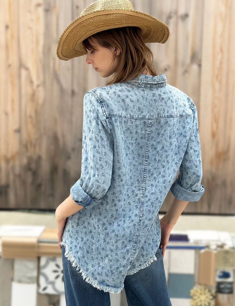 Ditsy Floral Shirt Back View