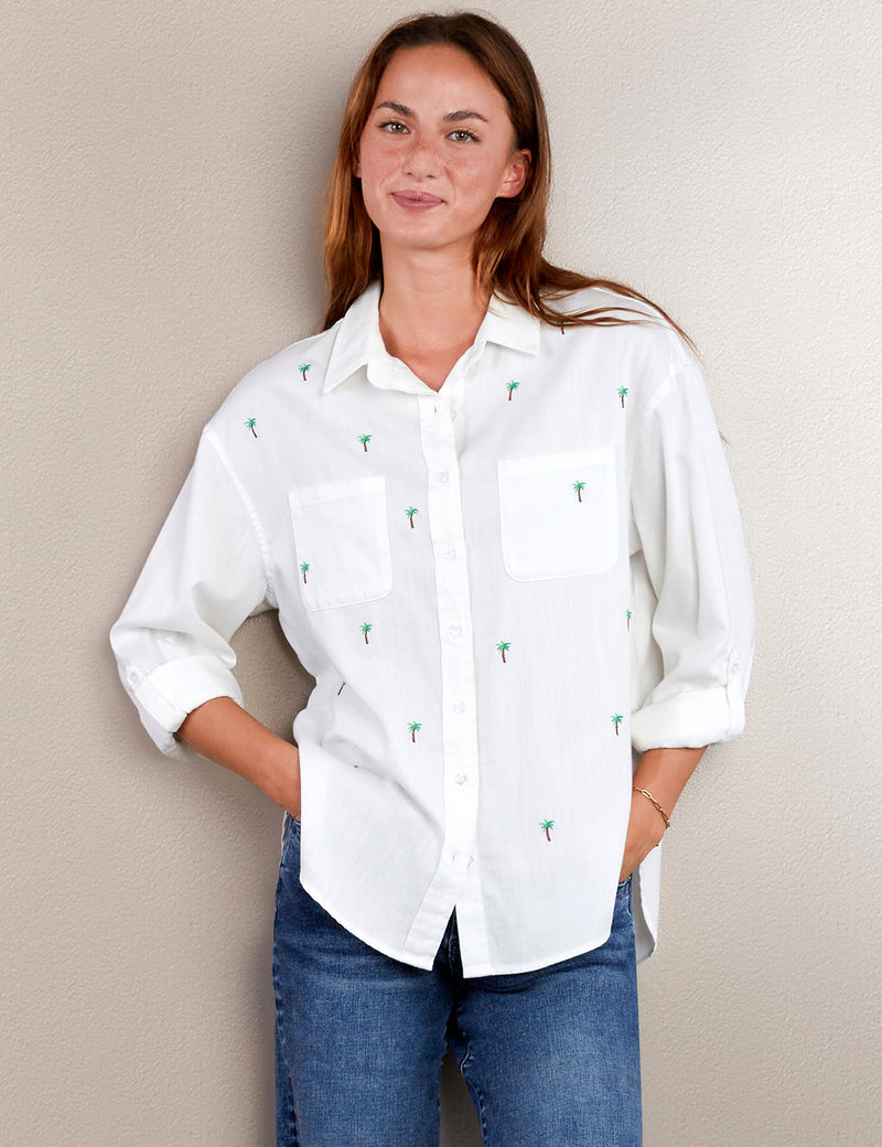 Embroidered Palm Trees Shirt