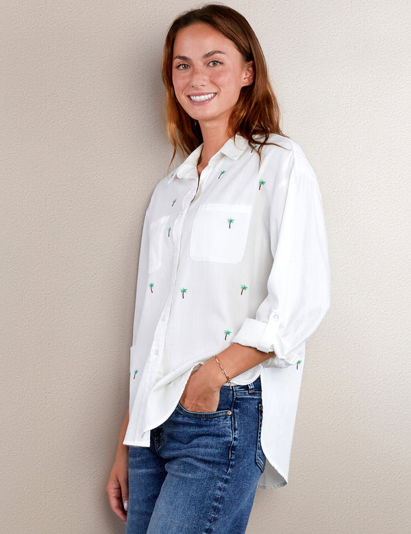 Embroidered Palm Trees Shirt