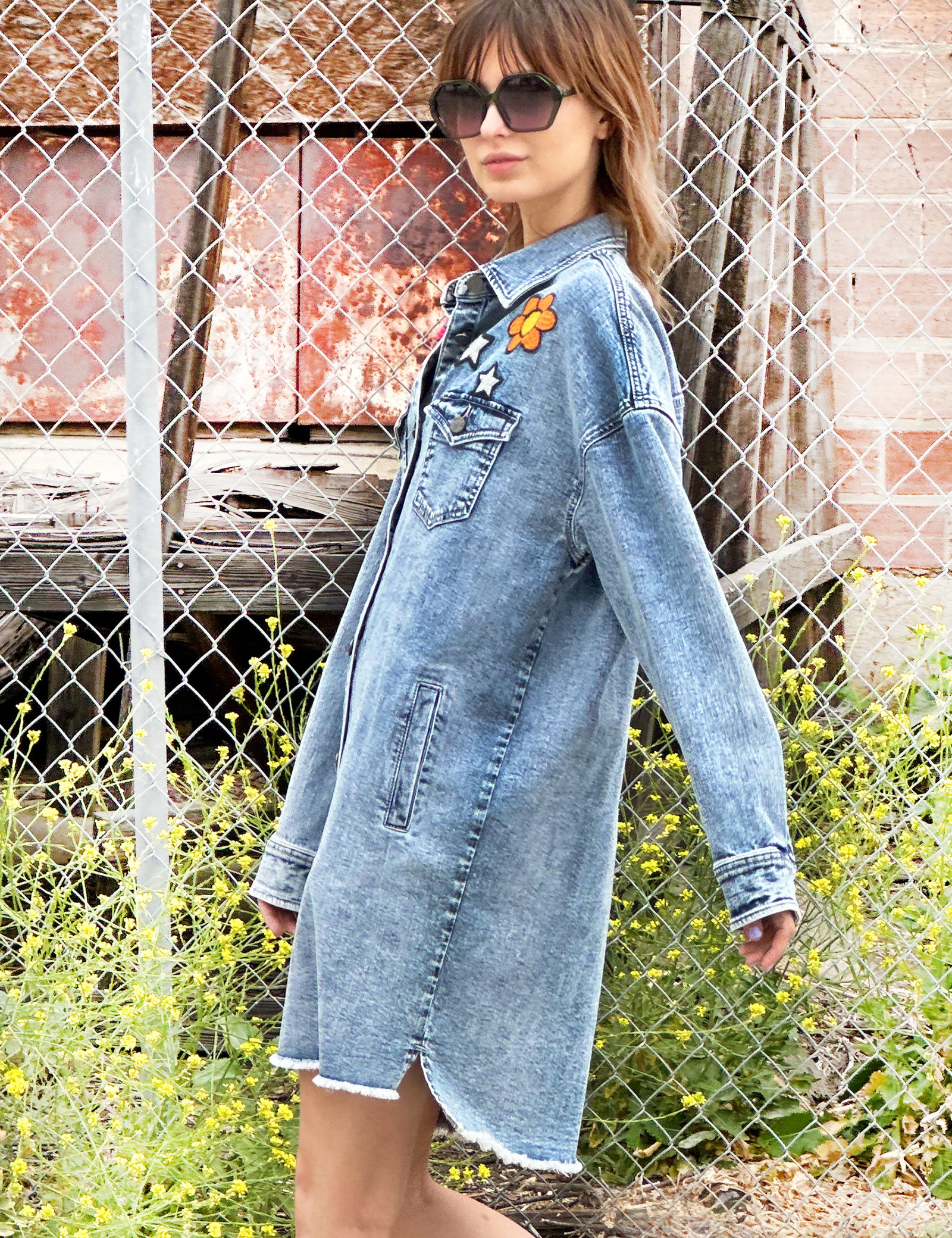 Womens Embroidered Festival Denim Dress  Billy T Denim / M