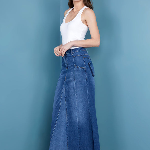 Flare-Bliss-Maxi-Denim-Skirt-