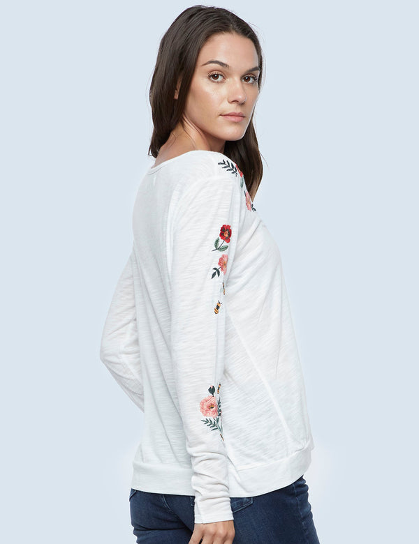 High-End Women's Fashion Brand Embroidered Long Sleeve Tee