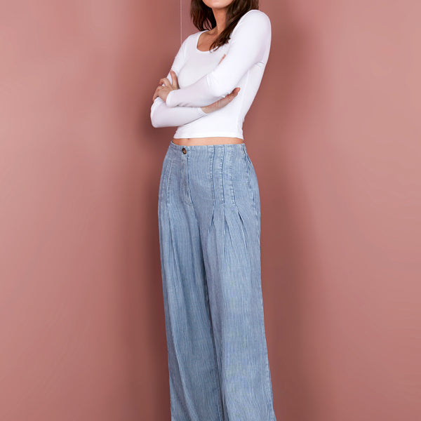 Women's Follow Me Low-Cut Pleated Pants – Billy T – billytshop