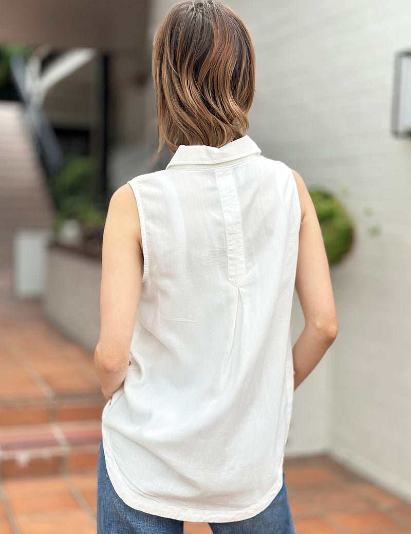 Women's Fashion Brand Ivory Sleeveless Shirt