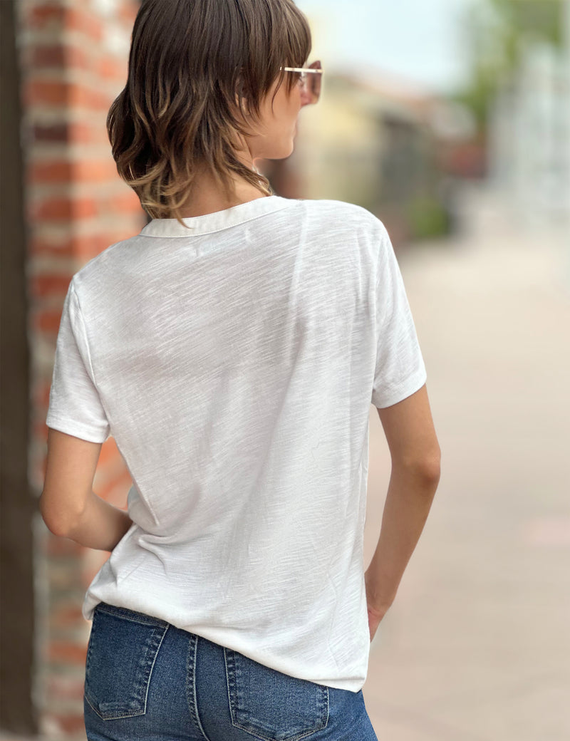 I Luv Henley Tee White Back View