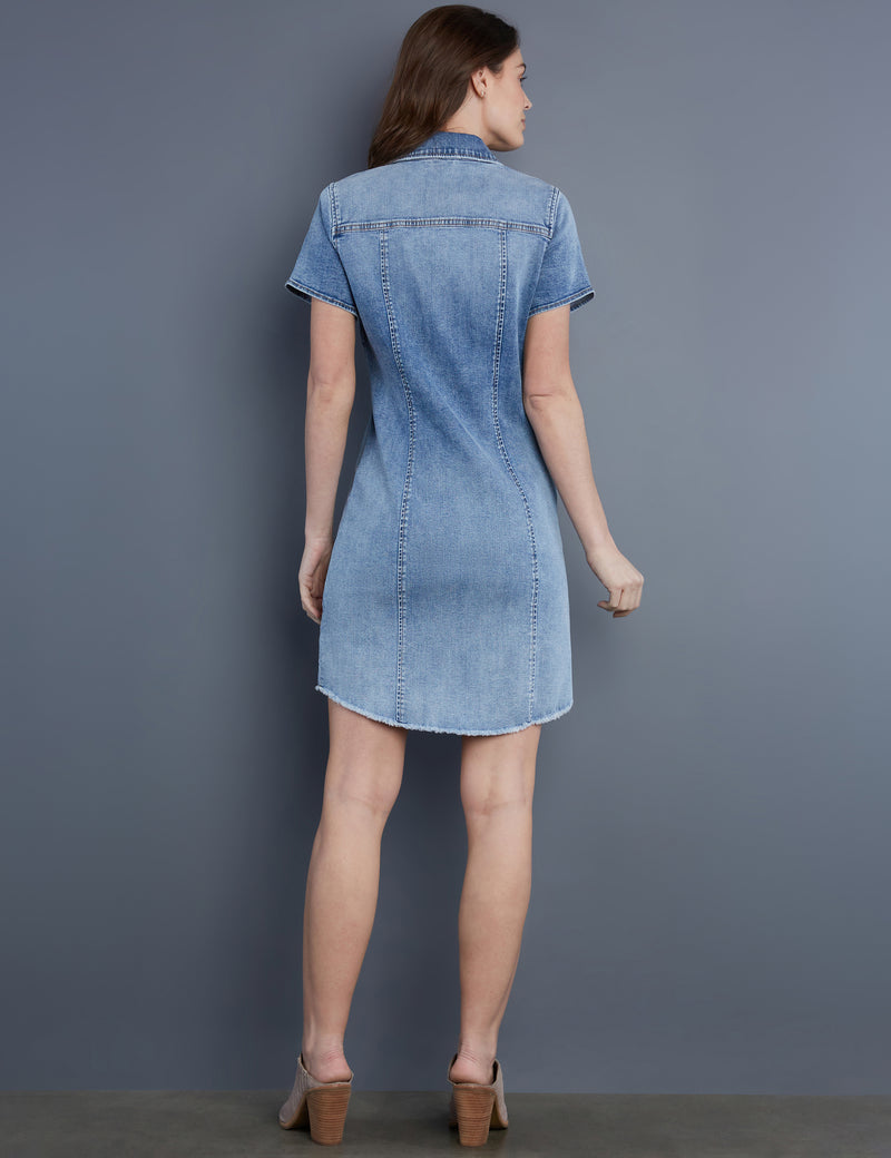 Women's Designer Short Sleeve Jean Dress