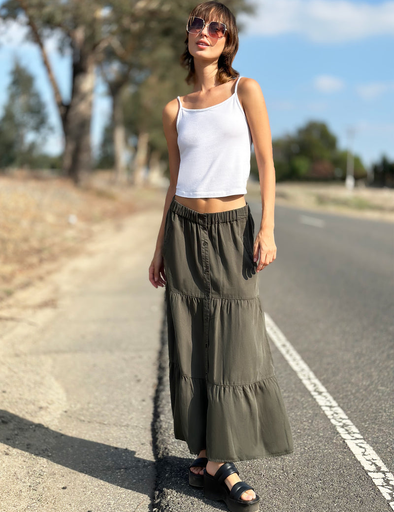 Layered Maxi Skirt Front View